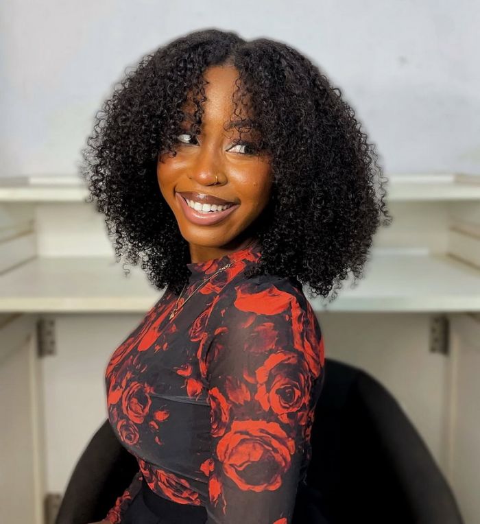 Hot Star Natural Curly Seamless V-Part Wig
