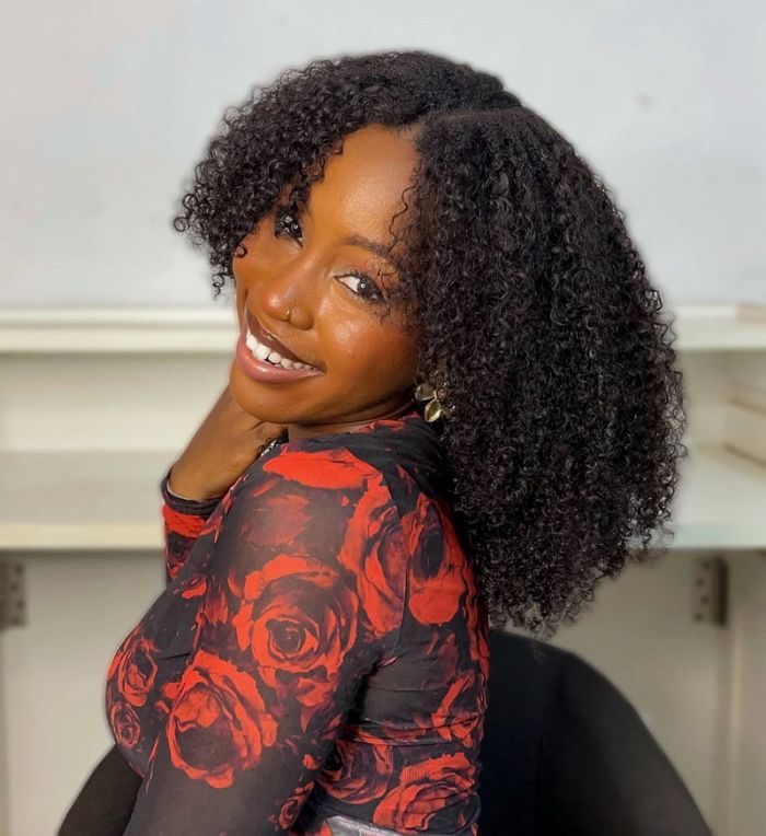 Hot Star Natural Curly Seamless V-Part Wig