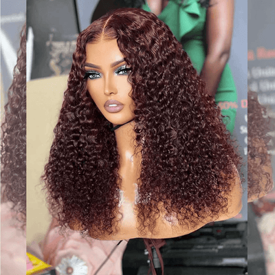 Hot Star Hairstylist Works HD Transparent 13x6 Lace Front Wig 4x6 Glueless Curly Ready To Wear Human Hair Wigs 99j Wine Red Colored Wigs